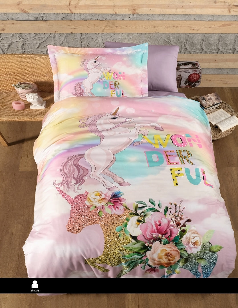 Дитяча постільна білизна “Веселка” 3D Сатин First Choice