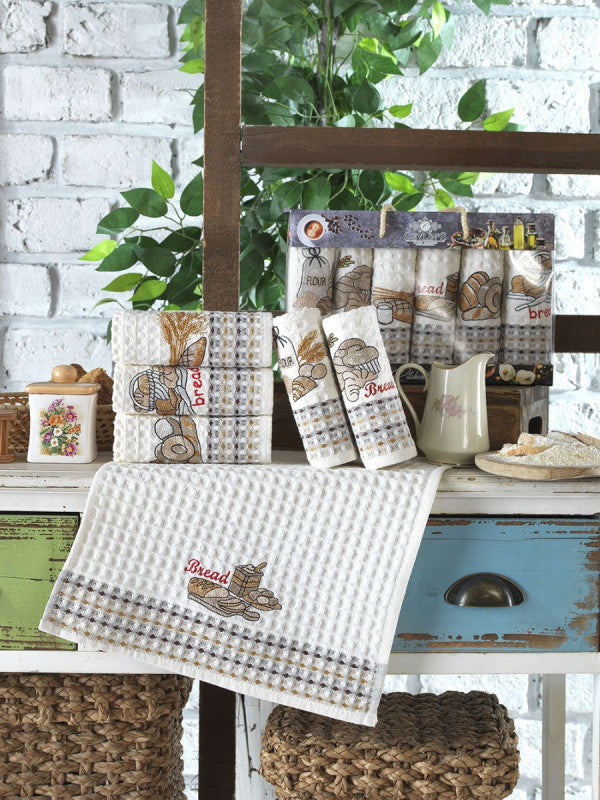 Набір кухонних рушників «Панорама» вафельний 6-ка :: Vianna