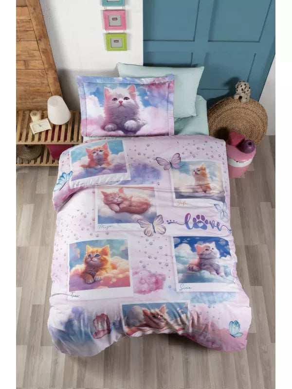 Постільна білизна “Cute Cats” Підлітковий цифровий ранфорс :: ФК