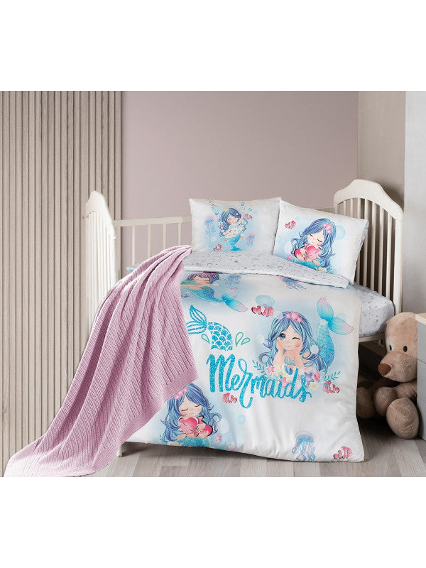 Дитячий комплект постільної білизни + покривало серії "Русалка"