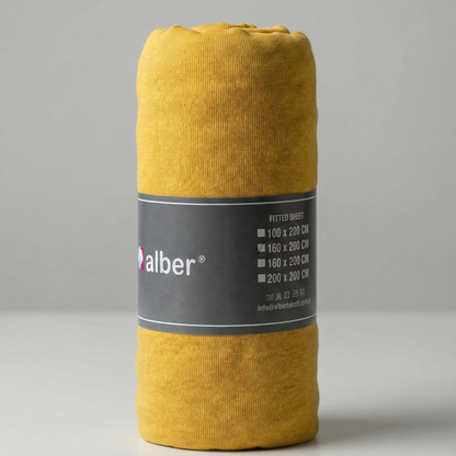 В'язана простирадла на резинці «Жовта цукерка»