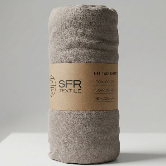 Простирадло на резинці з гумкою, махрова тканина, Alber “Taş”