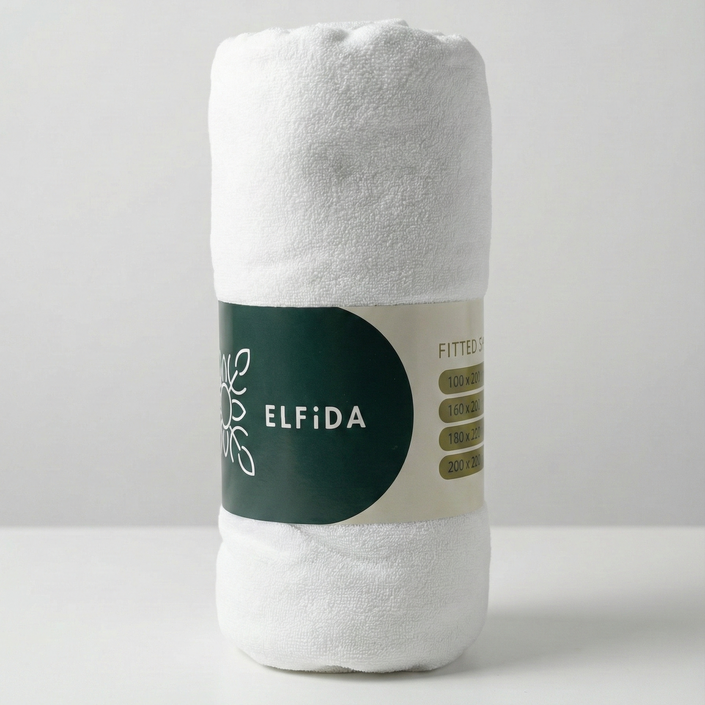 Простирадло на резинці з гумкою, махрова тканина, Alber «Білий»