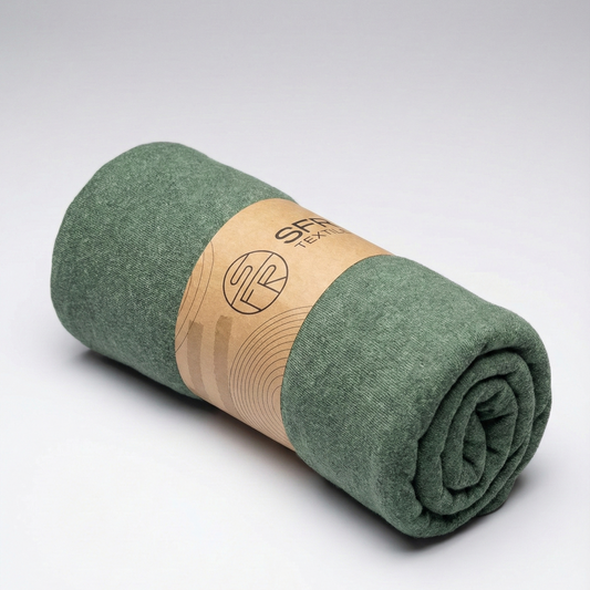 Простирадло на резинці з гумкою, махрова тканина, Alber «Темно-зелений»