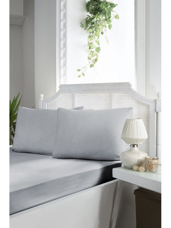 Простирадло з сатину на резинці «Acik Gri» :: First Choice