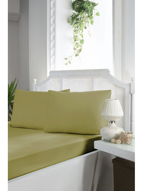 Простирадло з сатину на резинці «Зелена» :: First Choice