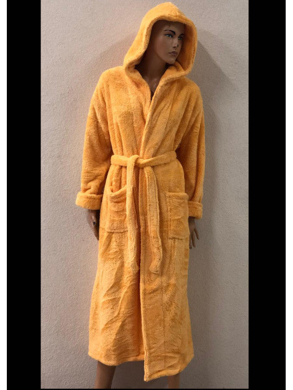 Women's plain Soft robe (with hood)