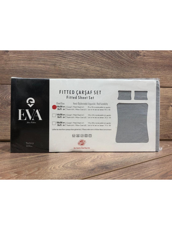 Простирадло EVA «Сіре» з еластичною стрічкою