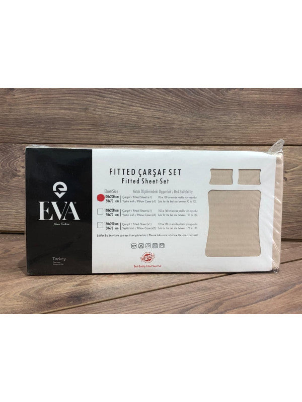 Простирадло EVA "Бежеве" з еластичною стрічкою