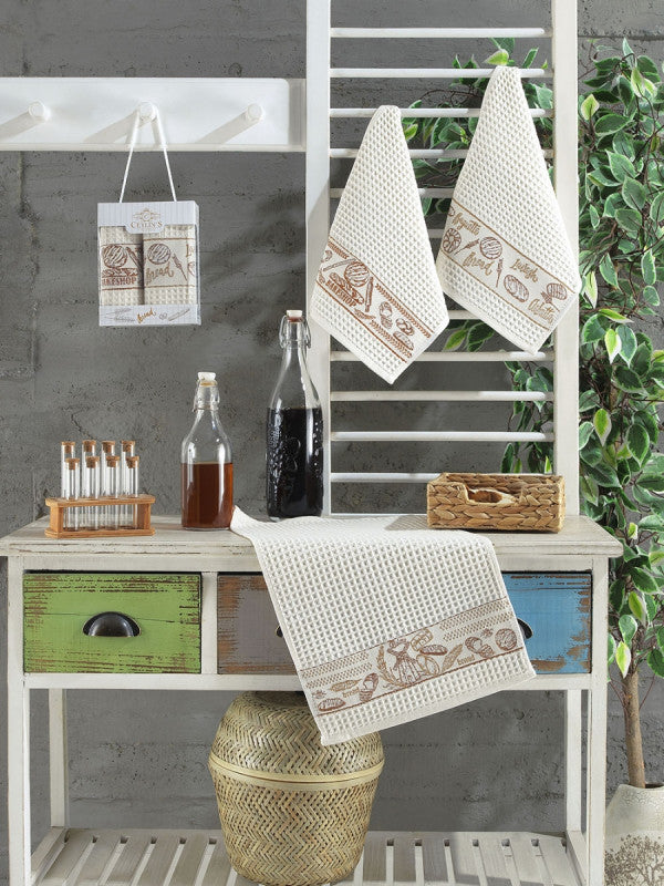 Набір кухонних рушників «Панорама» вафельний 6-ка :: Vianna