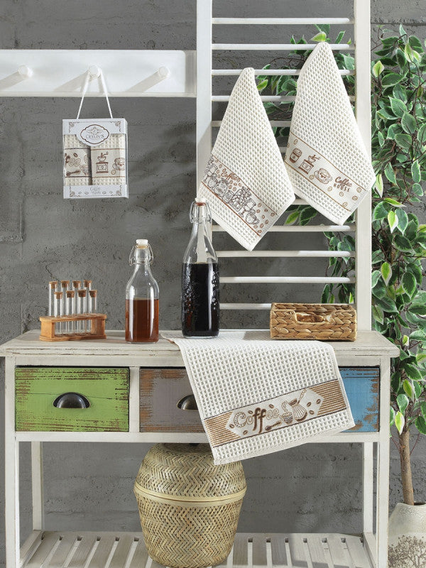 Набір кухонних рушників «Панорама» вафельний 6-ка :: Vianna