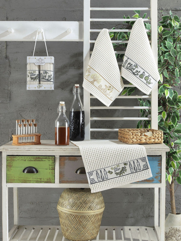 Набір кухонних рушників «Панорама» вафельний 6-ка :: Vianna