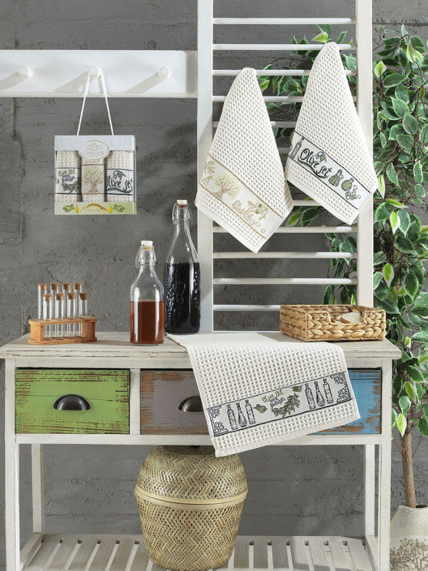 Набір кухонних рушників «Панорама» вафельний 6-ка :: Vianna